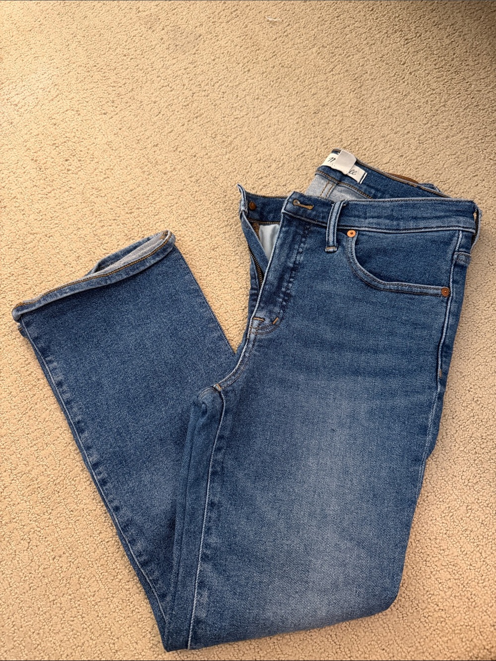 Madewell Classic Straight-Leg Jeans in Medium Blue Wash